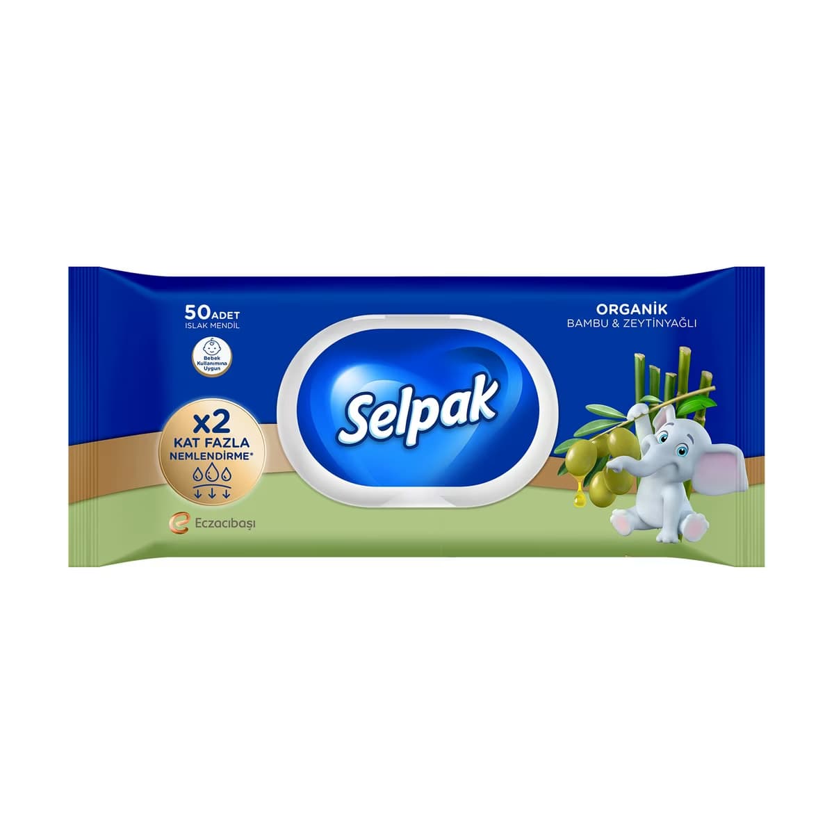 Selpak Organik Bambu Özlü & Zeytinyağlı Islak Mendil 50 Adet - Gratis