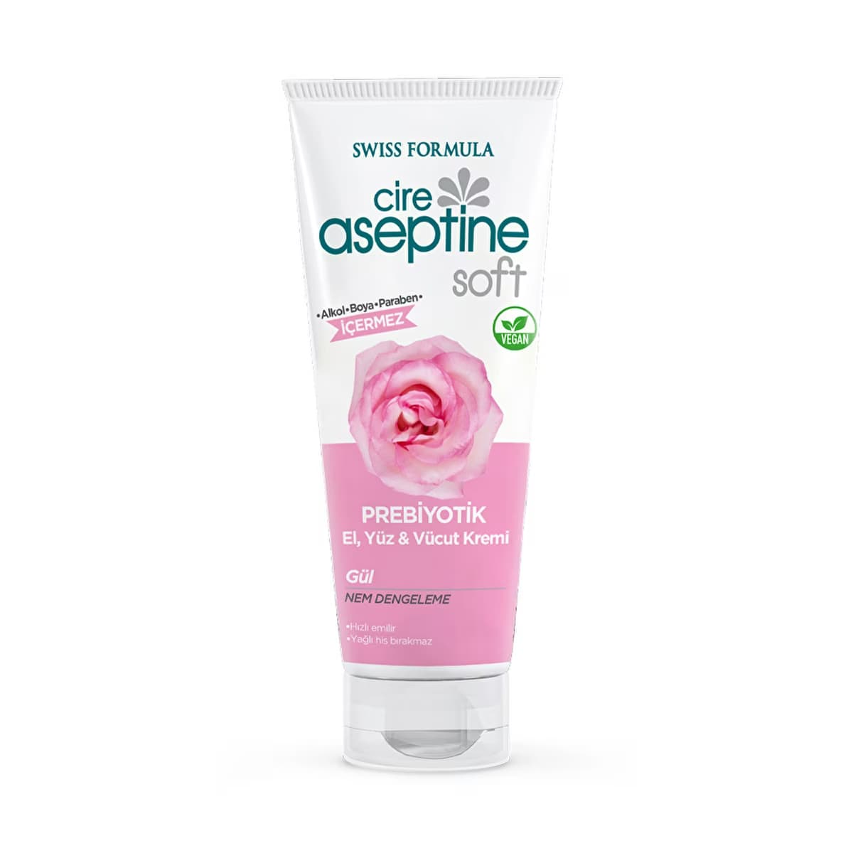 Cire Aseptine Soft Gül Özlü Nem Dengeleyici ve Besleyici Prebiyotikli Krem 75 ml - Gratis