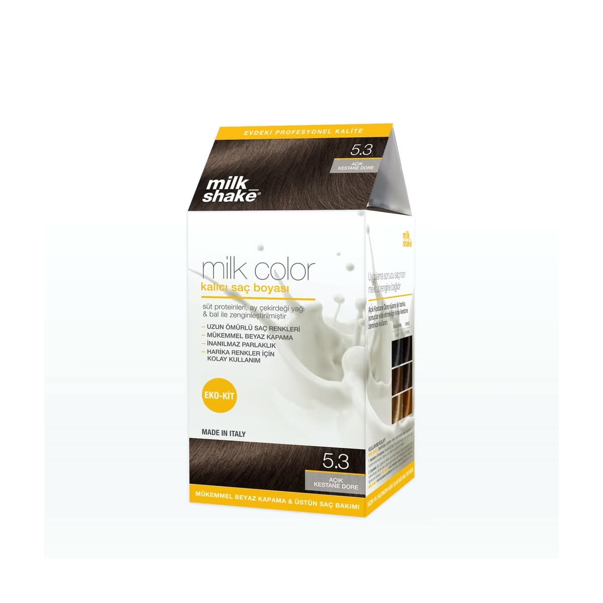 milk_shake Milk Color Eko Kalıcı Saç Boyası Seti 5.3 Açık Kestane Dore - Gratis