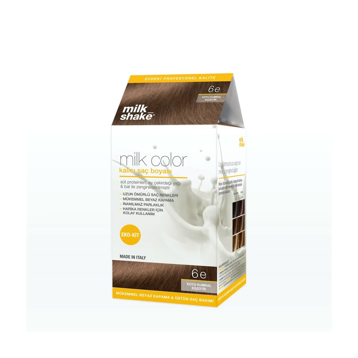 milk_shake Milk Color Eko Kalıcı Saç Boyası Seti 6E Koyu Kumral Egzotik - Gratis