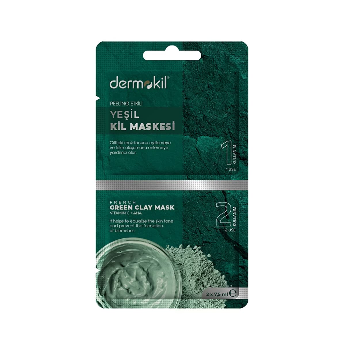 Dermokil Yeşil Kil Maskesi 2 x 7,5 ml - Gratis