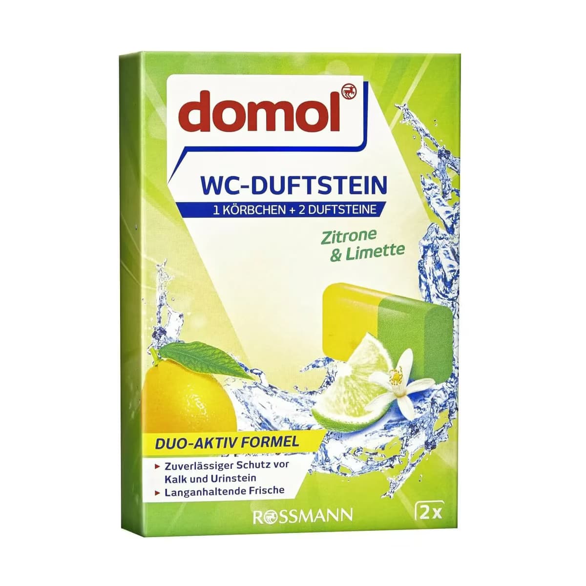 Domol WC Kokusu Klozet Blok, Askı Aparatlı Limon 2 x 40 gr