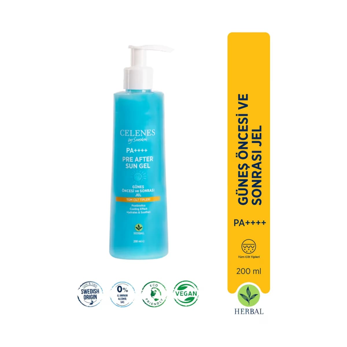 Celenes Herbal Güneş Sonrası Nemlendirici & Ferahlatıcı Jel 200 ml - Gratis