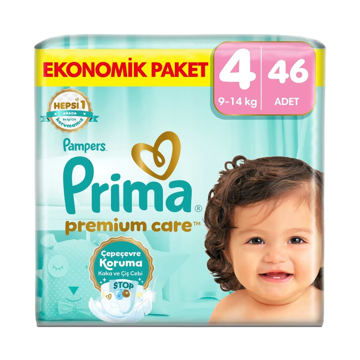 Prima Bebek Bezi Premium Care 4 Beden 46 Adet Maxi Jumbo Paket - Gratis