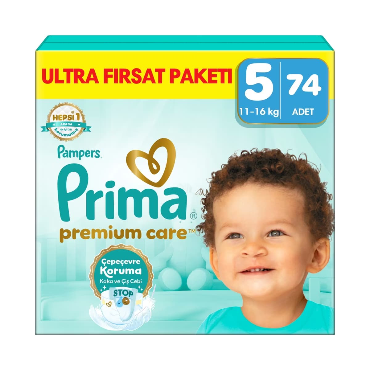 Prima Bebek Bezi Premium Care 5 Beden 74 Adet Junior Paket - Gratis