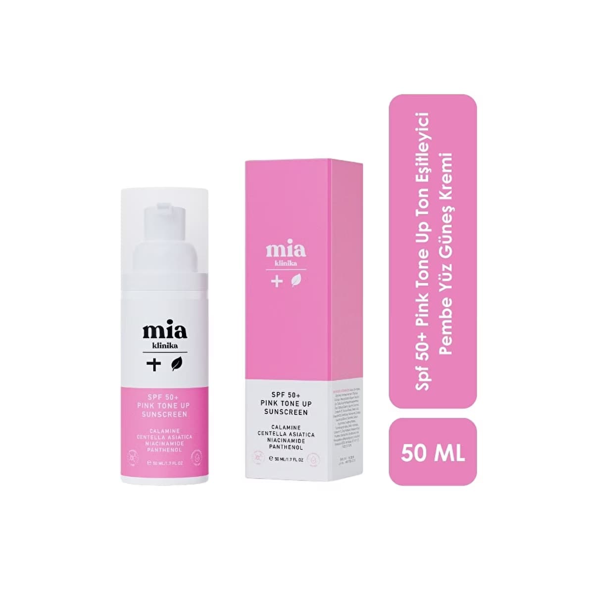 Mia Klinika 50+ SPF Pink Tone Up Ton Eşitleyici Pembe Yüz Güneş Kremi 50 ml - Gratis