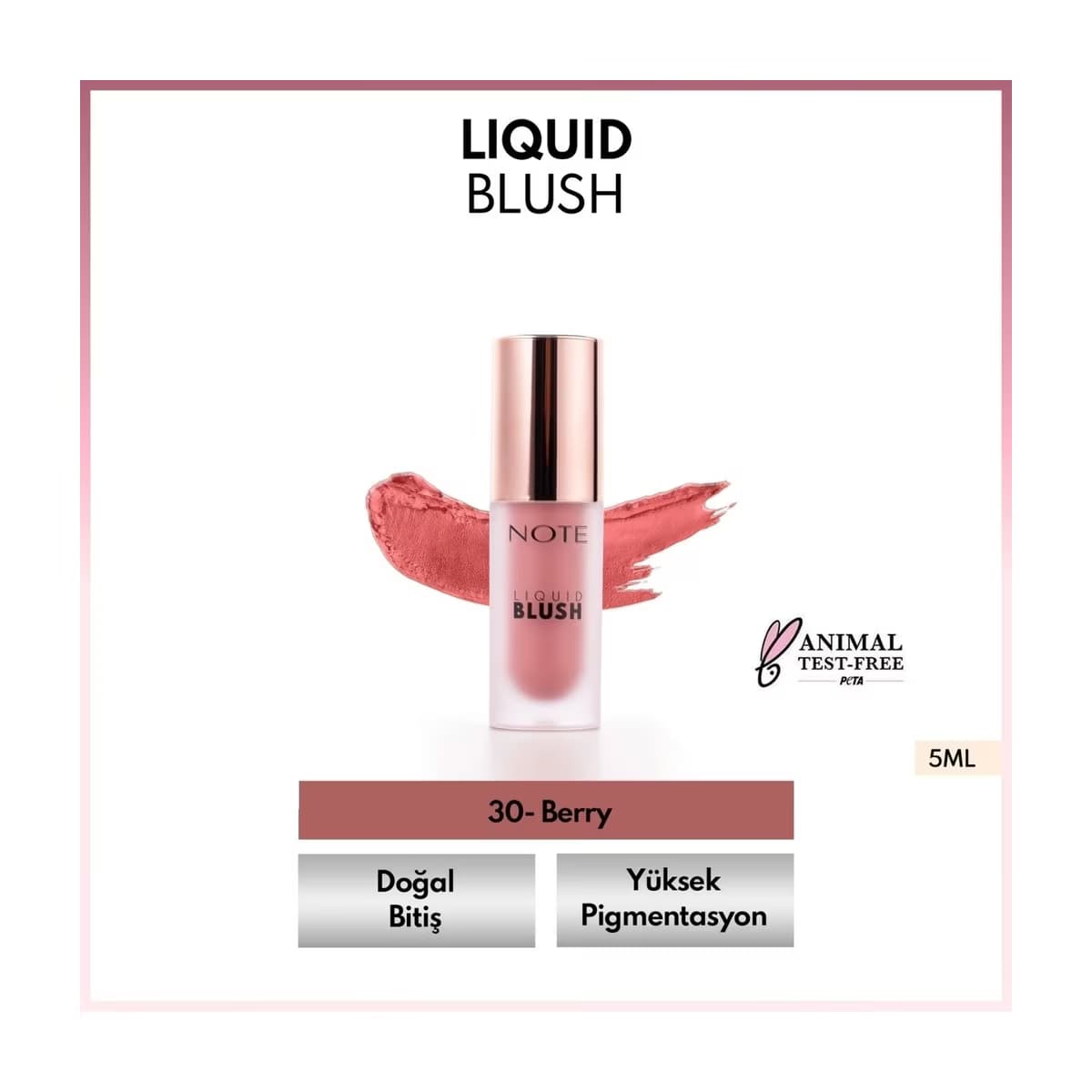 Note Liquid Blush Nemlendirici Etkili Likit Allık 30 Berry - Gratis
