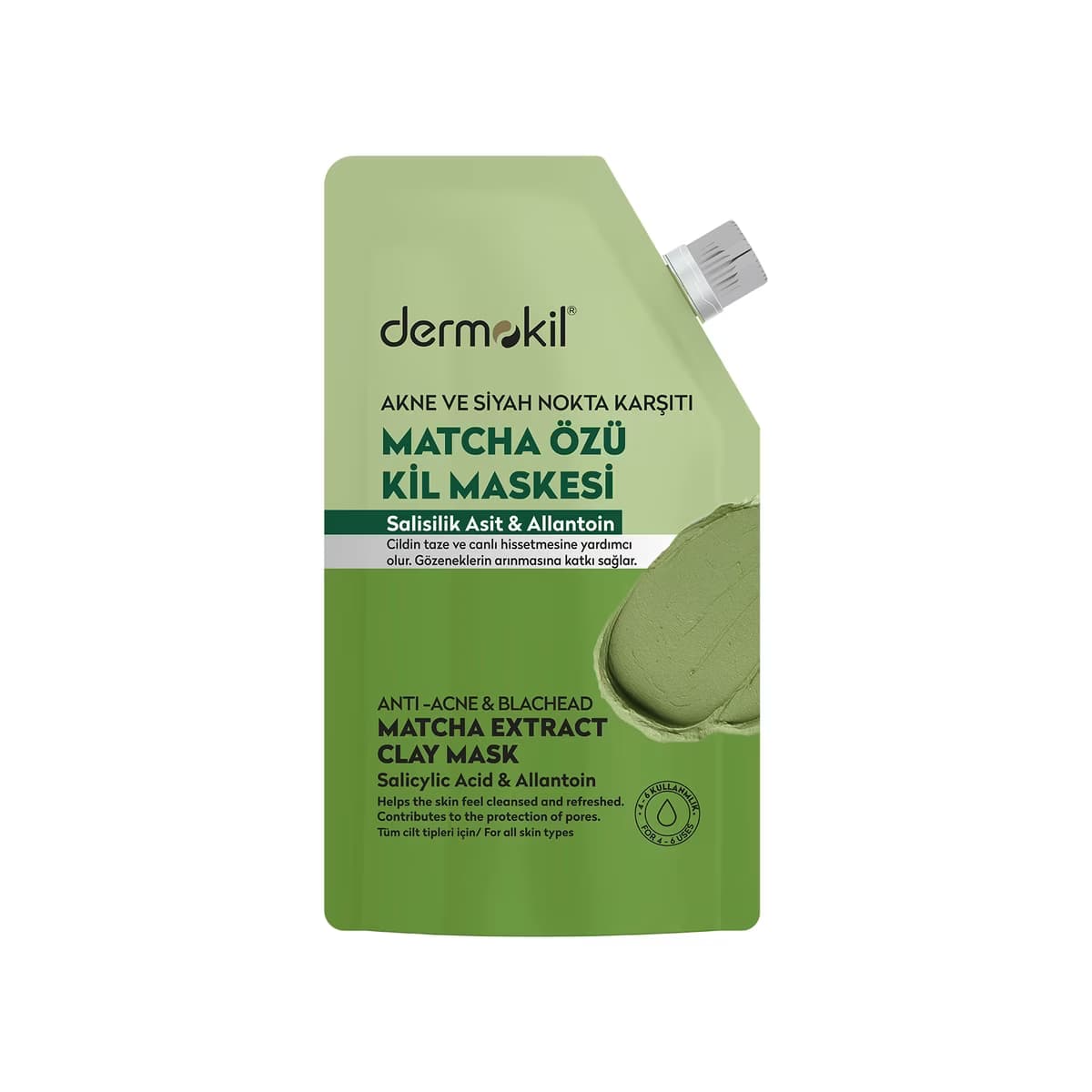 Dermokil Matcha Özlü Kil Yüz Maskesi 50 ml - Gratis