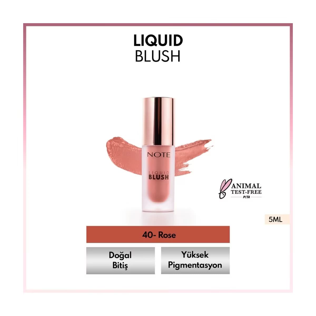 Note Liquid Blush Nemlendirici Etkili Likit Allık 40 Rose - Gratis