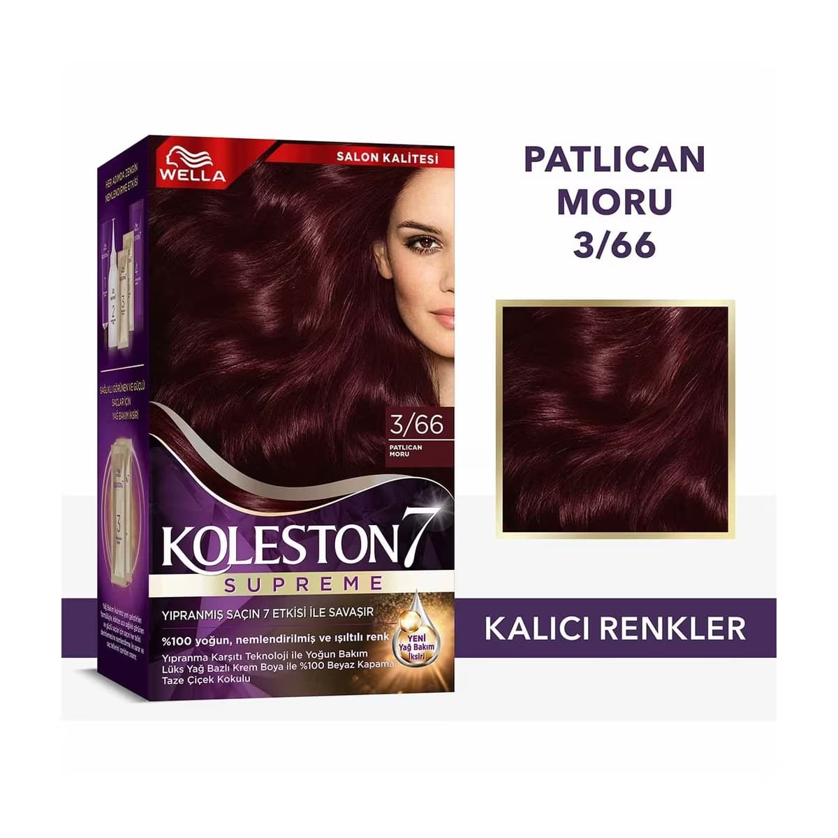 Wella Koleston Supreme Saç Boyası 3/66 Patlıcan Moru - Gratis