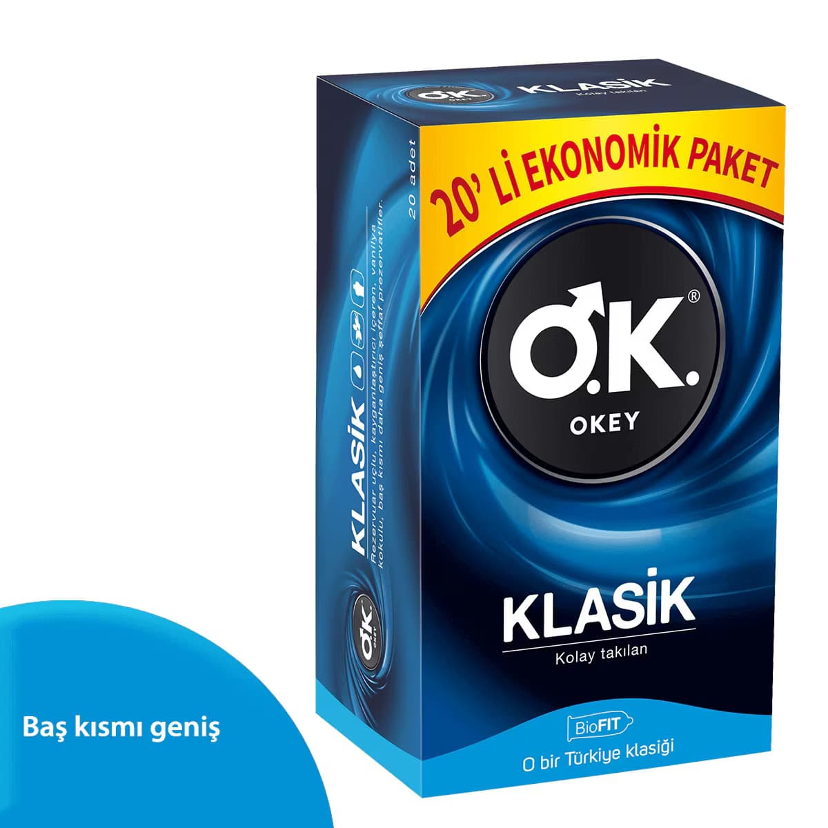 Okey Klasik Prezervatif Ekonomik Paket 20 Adet