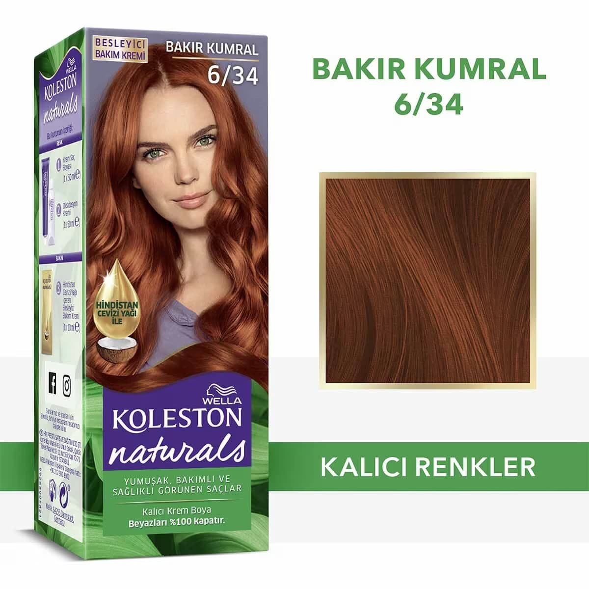 Wella Koleston Naturals Saç Boyası Çarpıcı Bakır 6/34