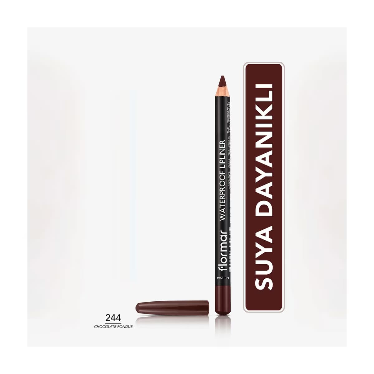 Flormar Suya Dayanıklı ve Yoğun Pigmentli Mat Dudak Kalemi 244 Chocolate Fondue - Gratis