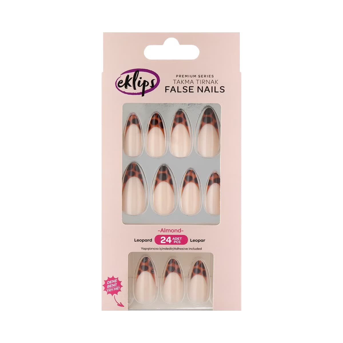 Eklips Takma Tırnak Leopar French Badem 24'lü - Gratis