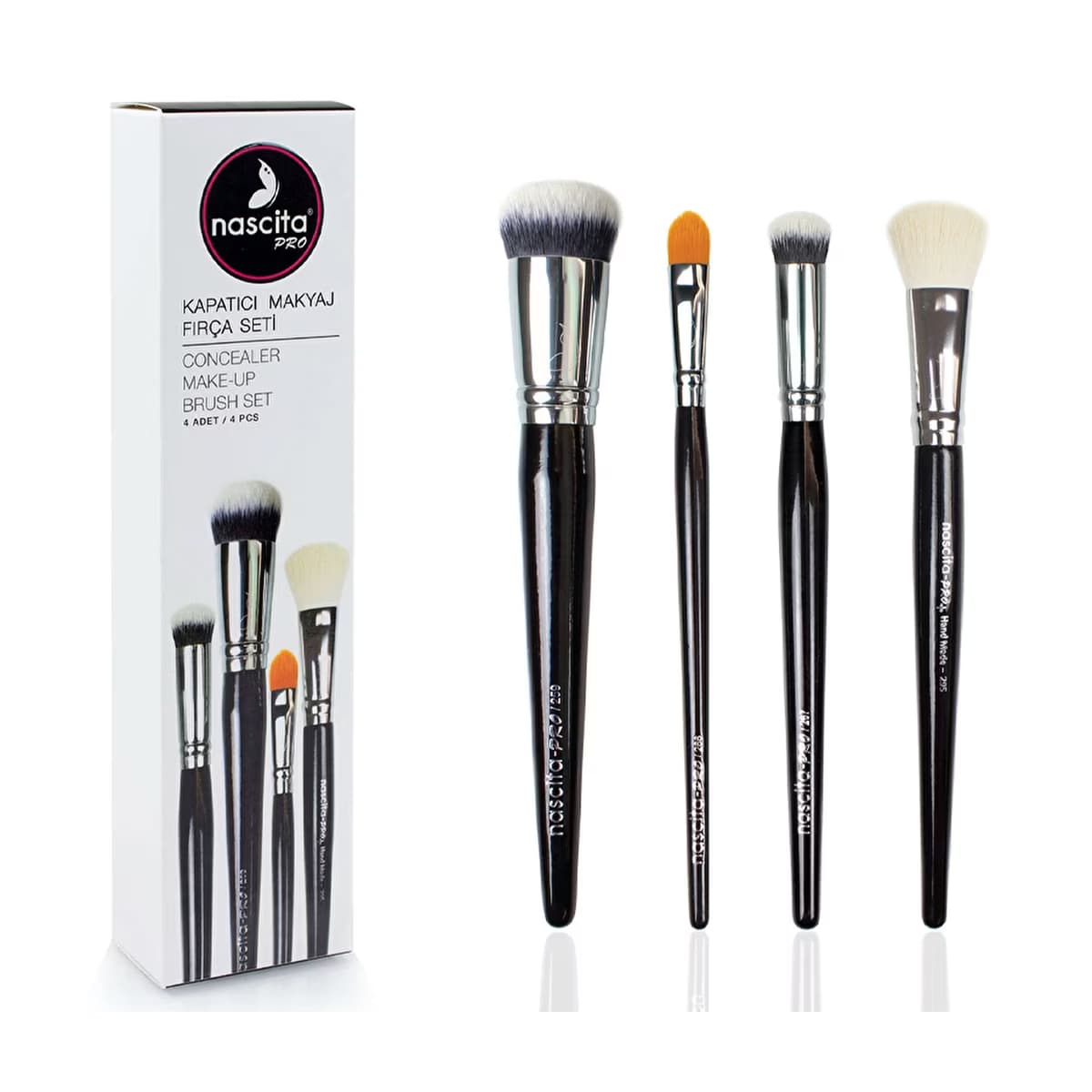 Nascita Pro Kapatıcı Makyaj Fırça Seti 4’lü NASBRUSHSET51 - Gratis