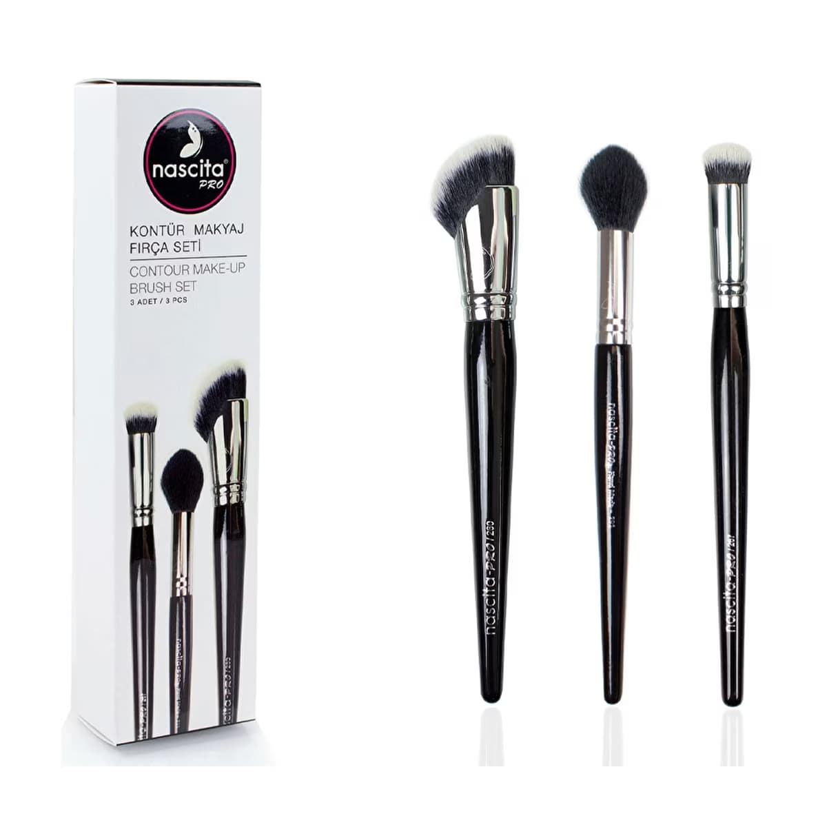 Nascita Pro Kontür Makyaj Fırça Seti 3’lü NASBRUSHSET50 - Gratis