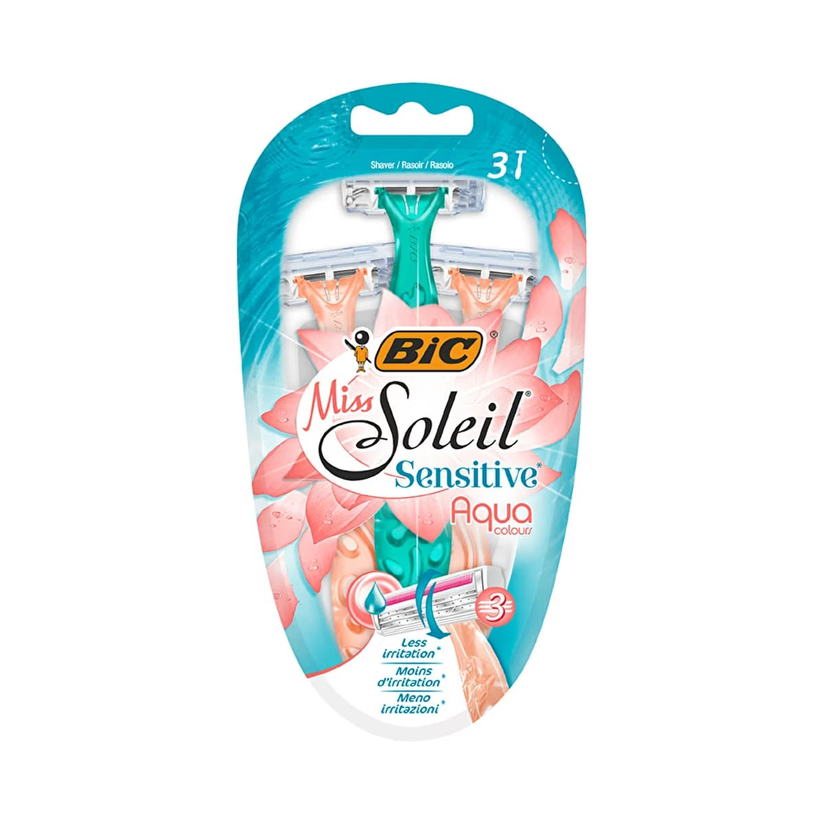 Bic Miss Soleil Sensitive Aqua 3 Bıçaklı Tıraş Bıçağı 3'lü Paket - Gratis