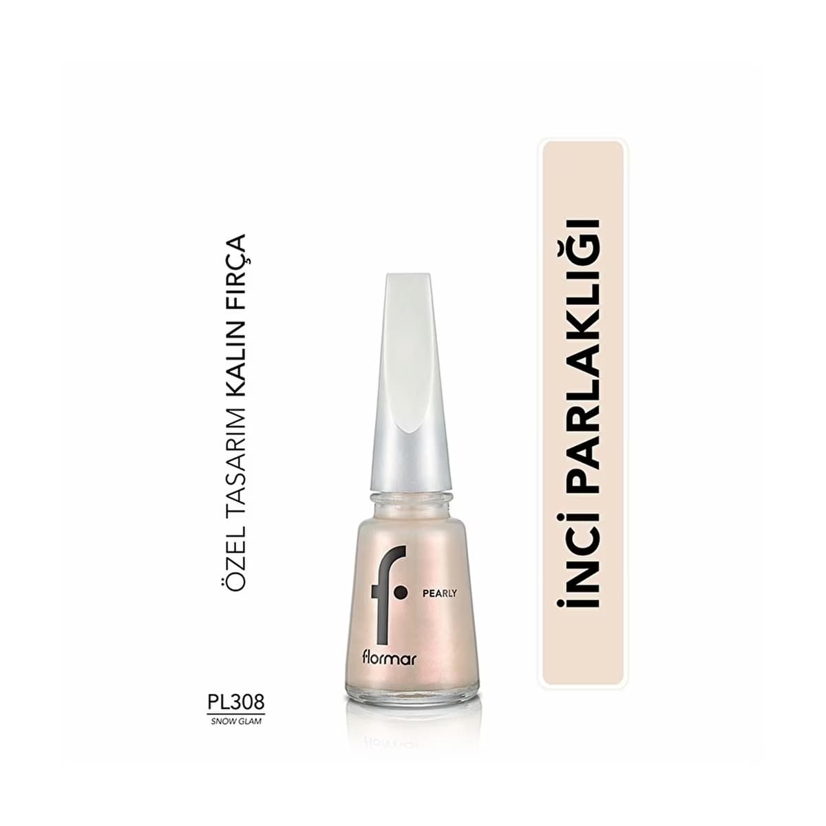 Flormar Pearly Yoğun Pigmentli ve Sedef Yansımalı Oje 308 Snow Glam - Gratis