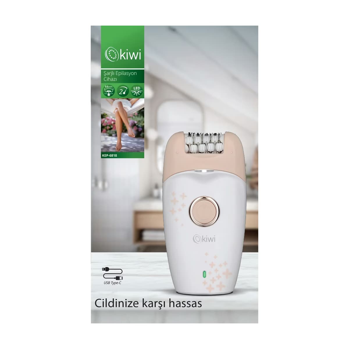 Kiwi Şarjlı Led Işıklı Epilasyon Cihazı KEP-6818 - Gratis