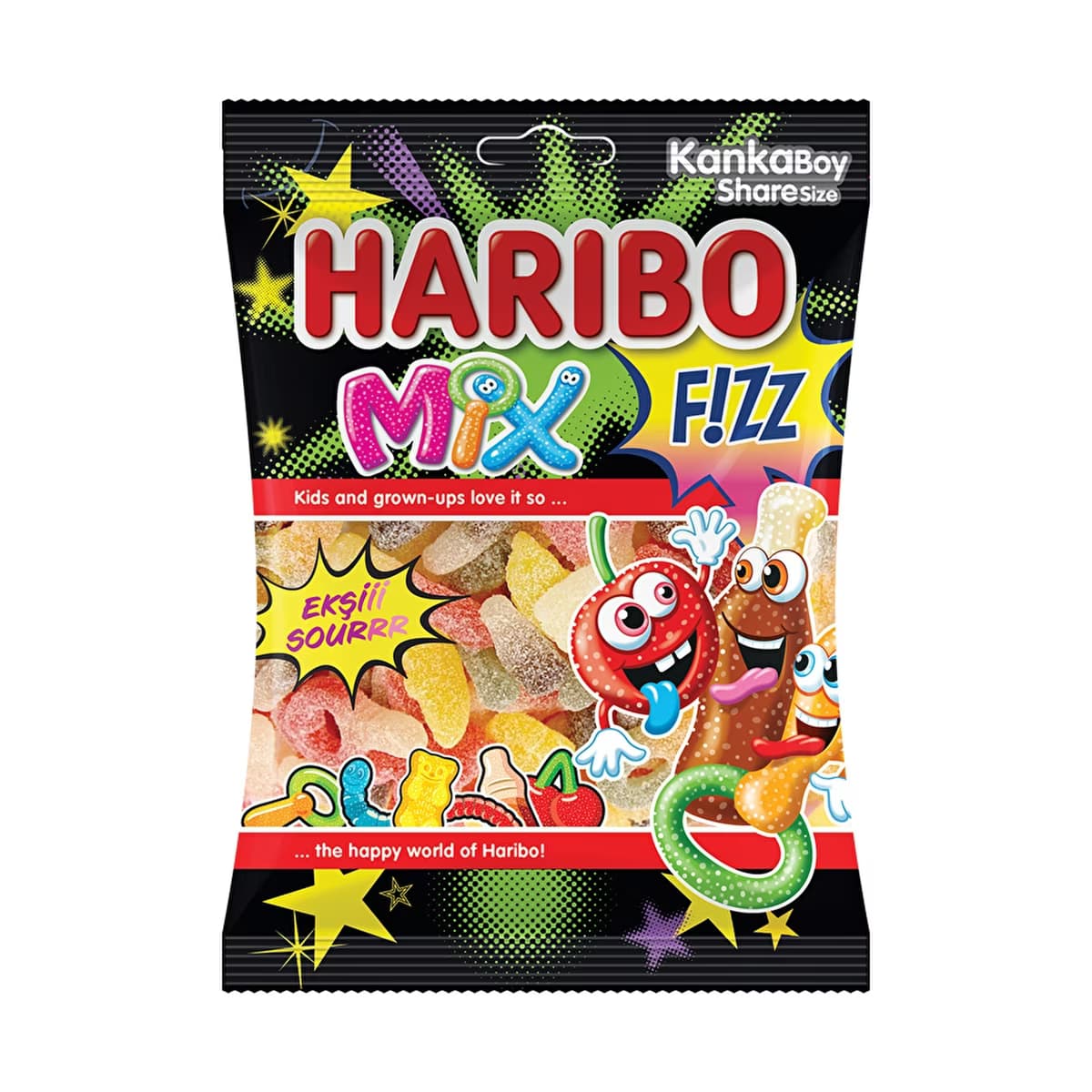 Haribo Fizz Mix Meyve Aromalı Karışık Yumuşak Şeker 70 gr - Gratis