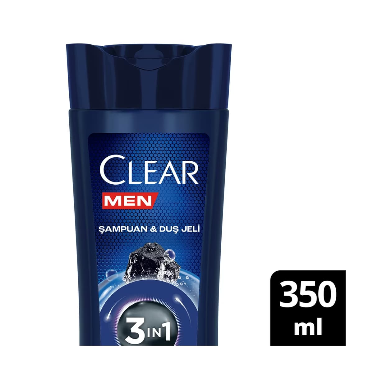 Clear Men 3 in 1 Şampuan & Duş Jeli Arındırıcı Kömür 350 ml - Gratis