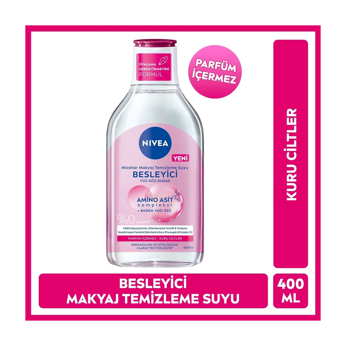 Nivea Micellar Besleyici Yüz Göz ve Dudak için Makyaj Temizleme Suyu 400 ml - Gratis