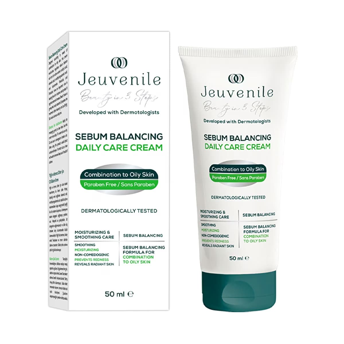 Jeuvenile Karma ve Yağlı Ciltler İçin Nemlendirici Akne Karşıtı Bakım Kremi 50 ml - Gratis