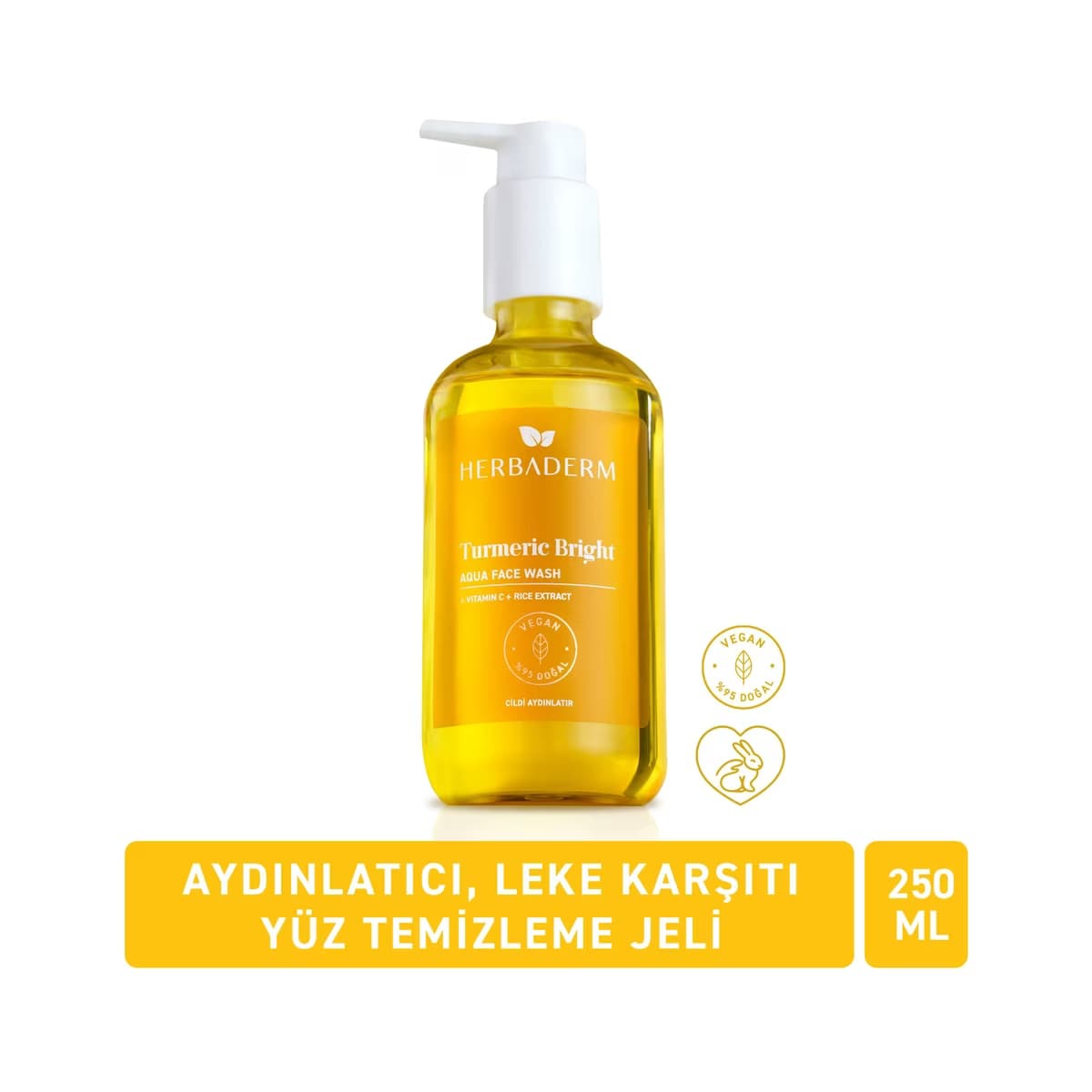 Herbaderm Turmeric Bright Aqua Yüz Temizleme Jeli 250 ml - Gratis