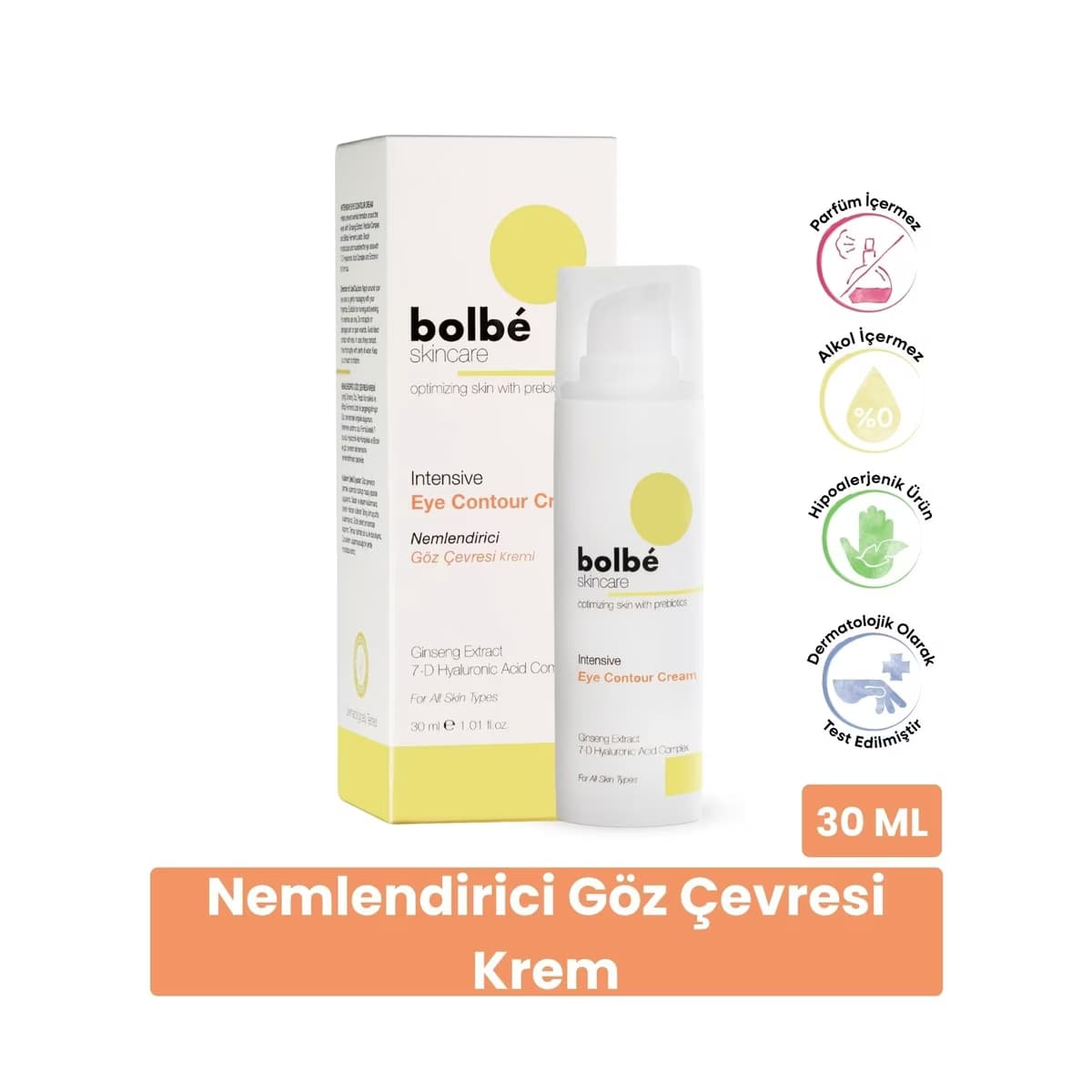 Bolbe Yoğun Nemlendirici, Kırışıklık ve Koyu Halka Karşıtı Peptit İçeren Göz Çevresi Kremi 30 ml - Gratis