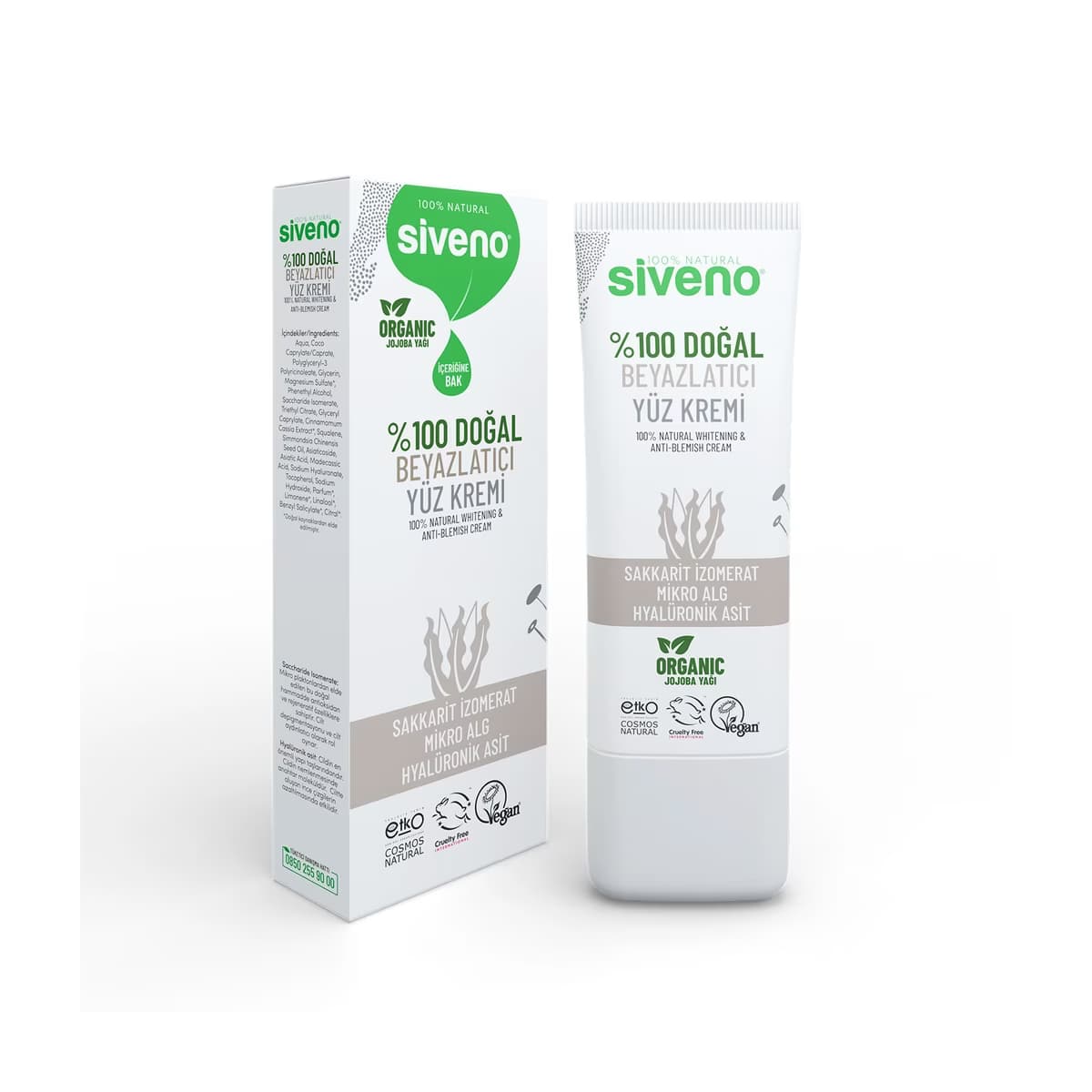 Siveno %100 Doğal Beyazlatıcı Yüz Kremi 30 ml - Gratis