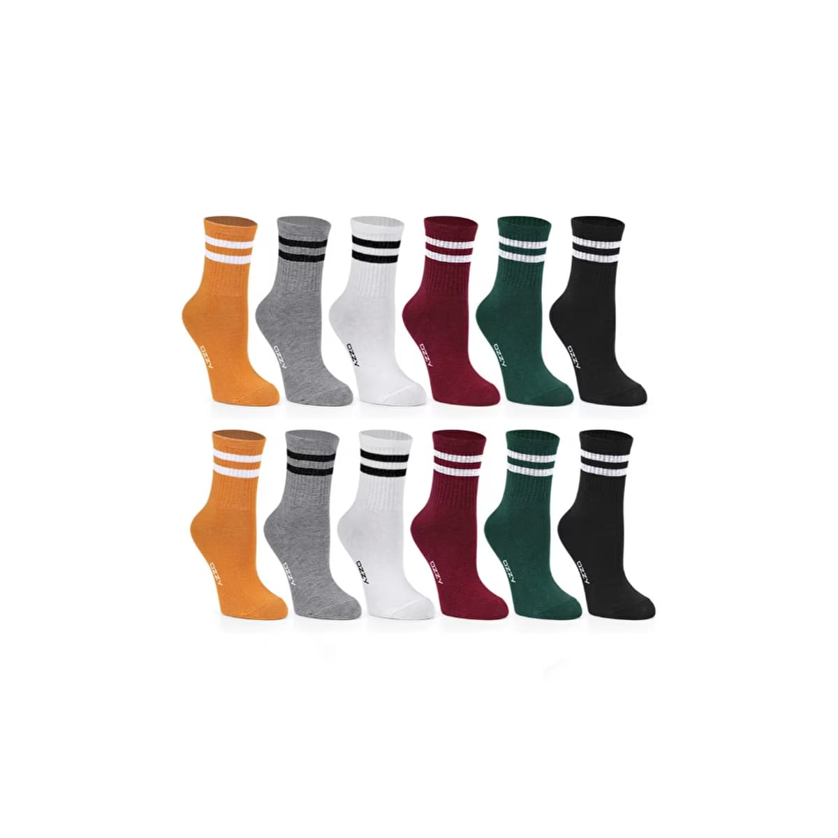 Ozzy Socks Kadın 12'li Çizgili Tenis Çorabı 36/40 - Gratis