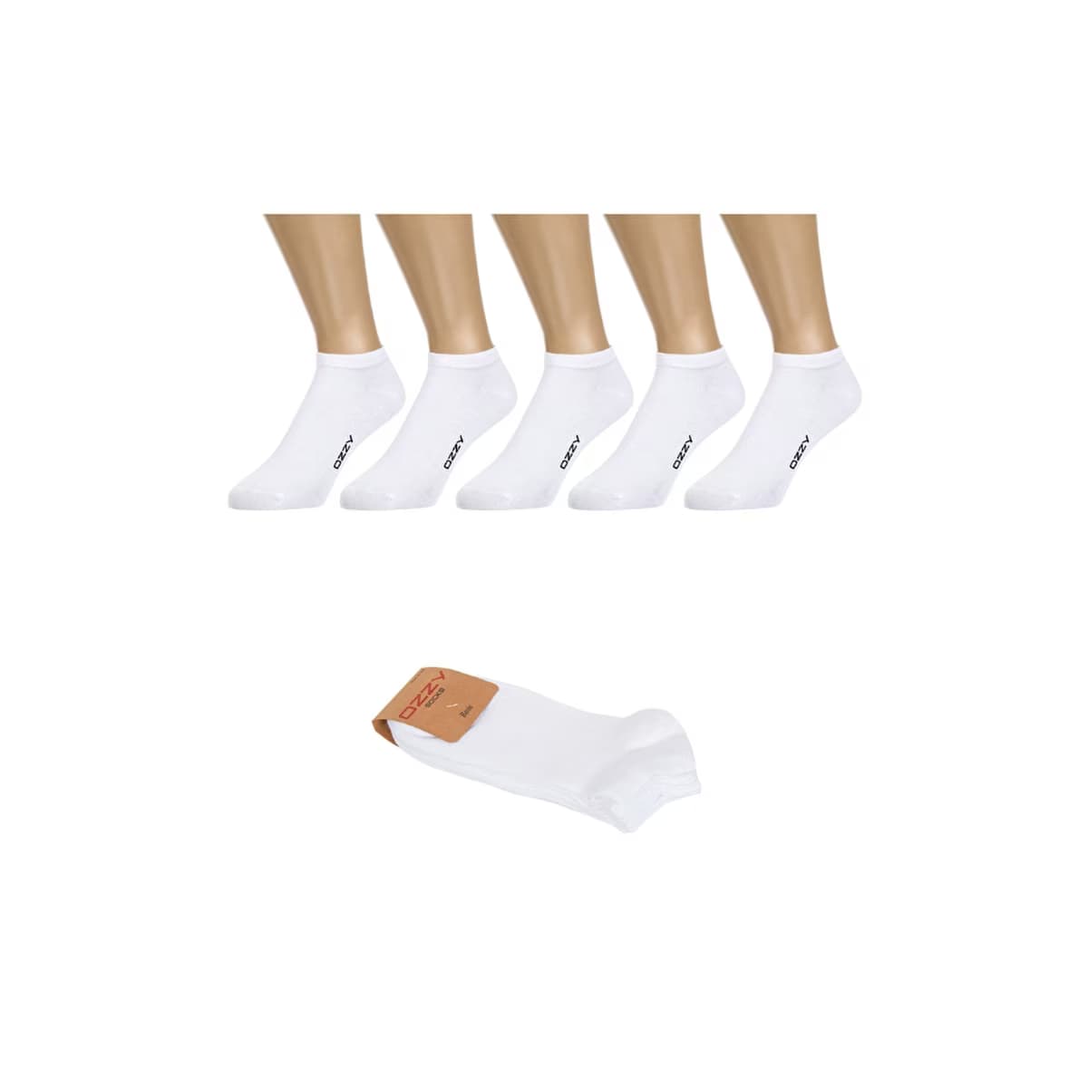 Ozzy Socks Kadın 5'li Dikişsiz Pamuklu Patik Çorap Beyaz 36/40 - Gratis