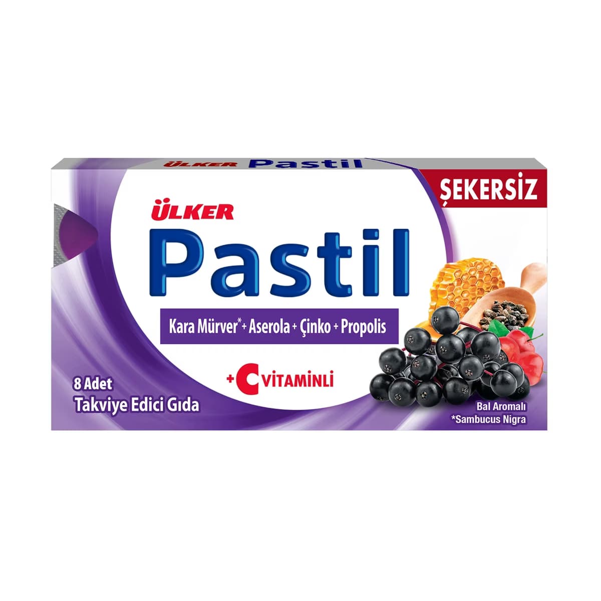 Ülker Pastil Kara Mürver Aserola Çinko Propolis 8 Adet - Gratis