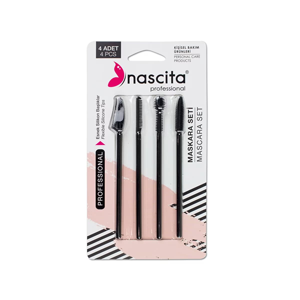 Nascita 4'lü Silikon Tasarım Maskara ve Kaş Şekillendirme Fırçası - Gratis