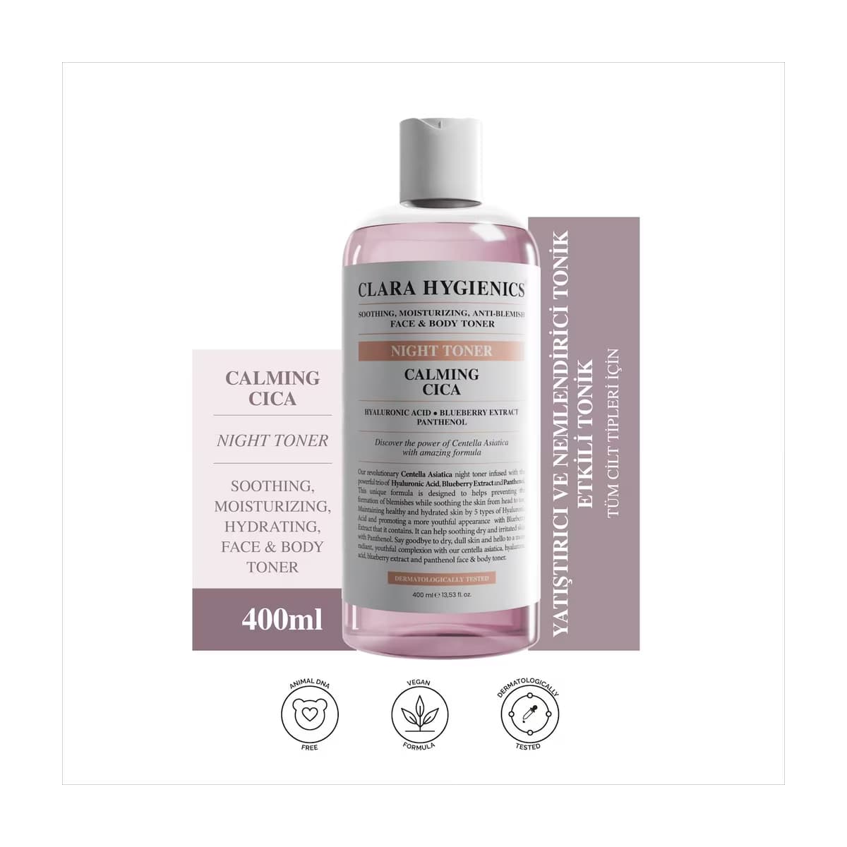 Clara Hygienics Calming Cica Leke Karşıtı Tonik 400 ml - Gratis