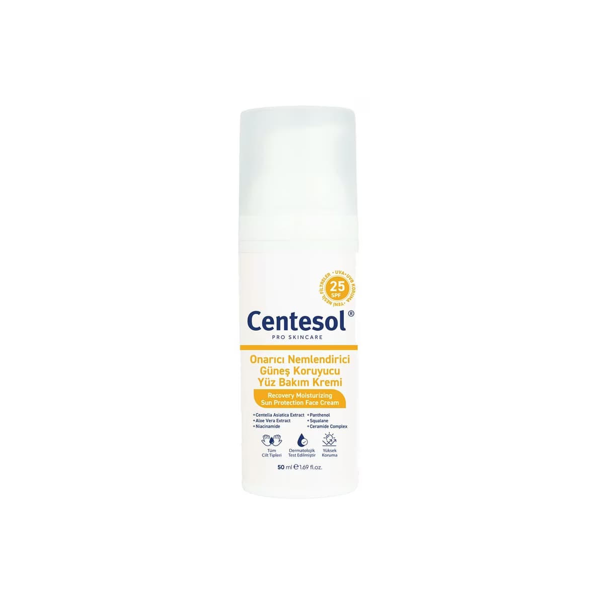 Centesol Onarıcı Nemlendirici Güneş Koruyucu 25+SPF Yüz Bakım Kremi 50 ml - Gratis