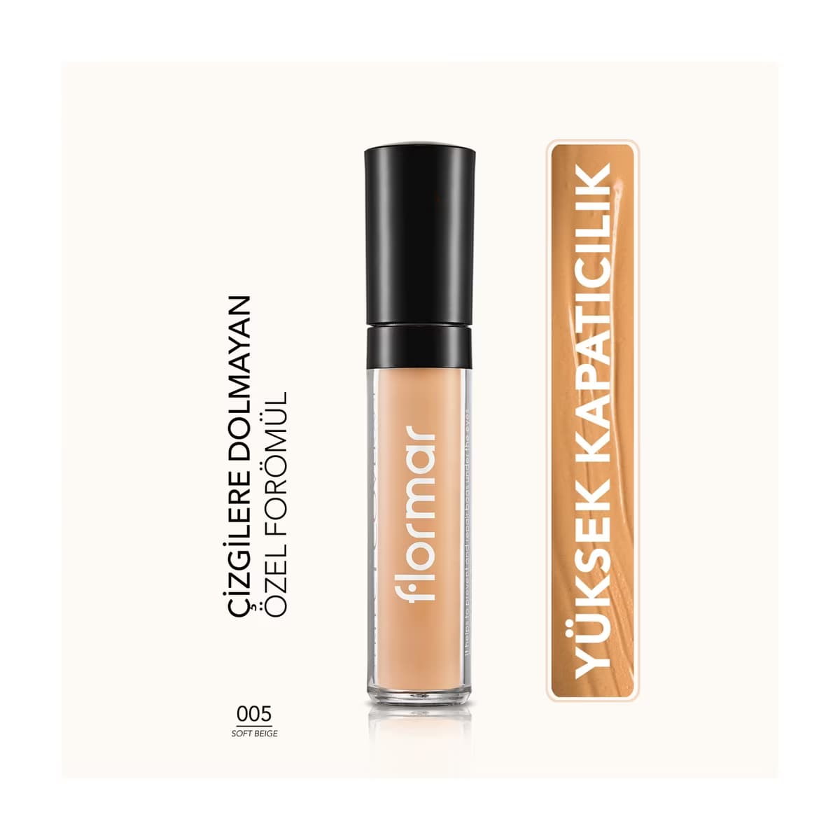 Flormar Perfect Coverage Hafif Yapılı Kapatıcı 005 Soft Beige: Sıcak Alt Ton - Gratis