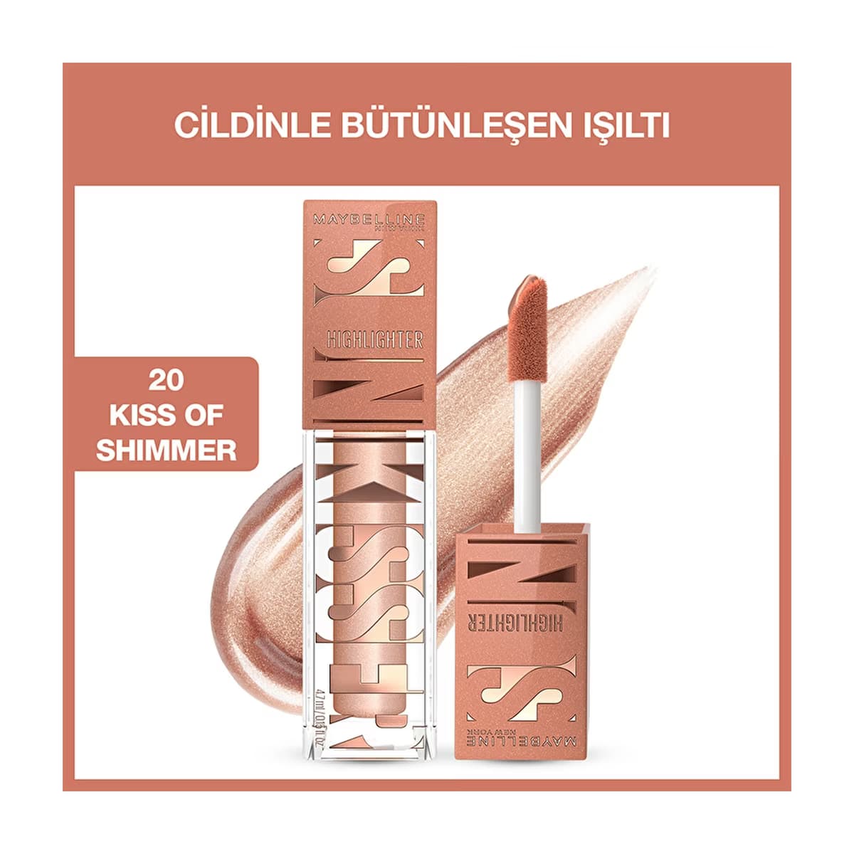 Maybelline New York Sunkisser Likit Aydınlatıcı Highlighter 20 Kiss of Shimmer - Gratis