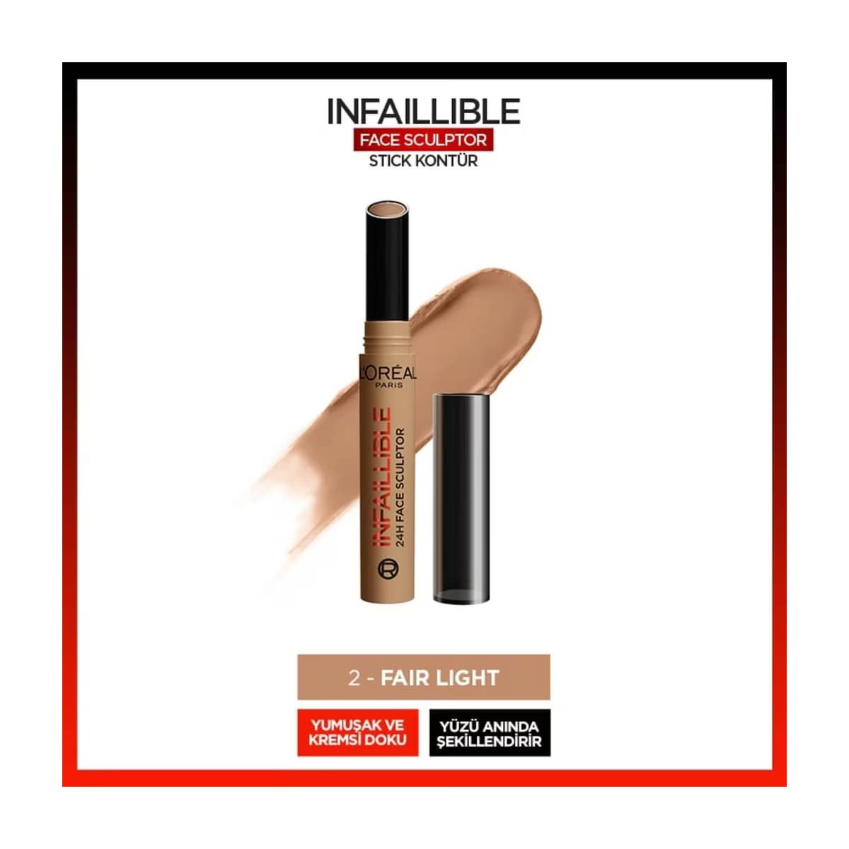 Loreal Paris Infaillible Face Sculpter Stick Kontür 2 Fair Light - Gratis
