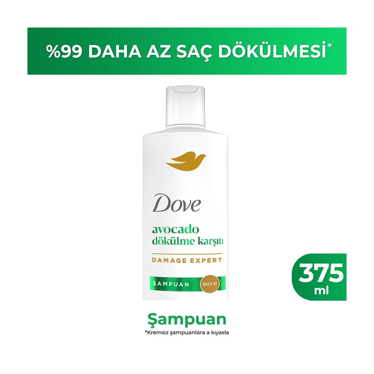 Dove Avocado Dökülme Karşıtı Şampuan 375 ml - Gratis