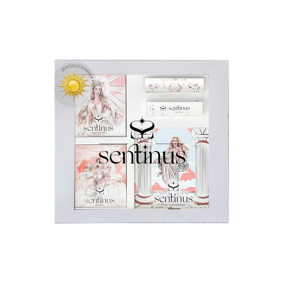 Sentinus Summer Pack Makyaj Seti 4 (Ruj, Allık, Highlighter, Far Paleti) - Gratis