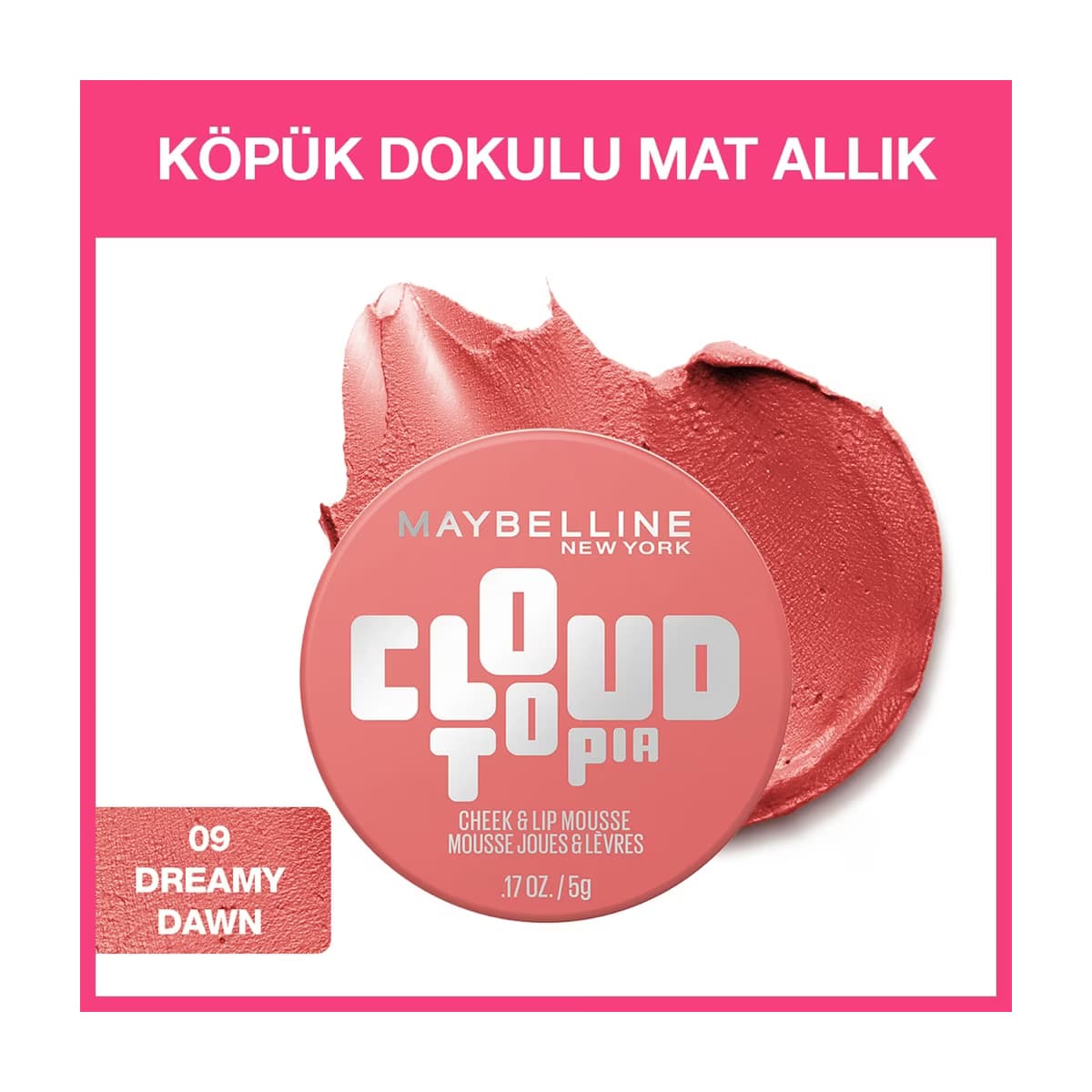 Maybelline New York Cloudtopia Köpük Dokulu Mat Allık 09 Dreamy Dawn - Gratis