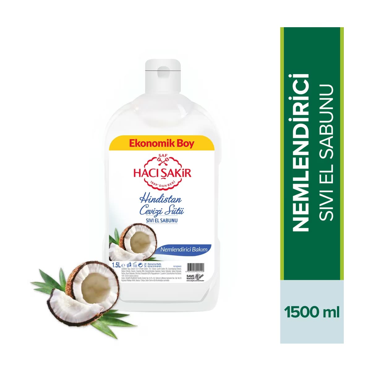 Hacı Şakir Hindistan Cevizi Sıvı Sabun 1500 ml - Gratis