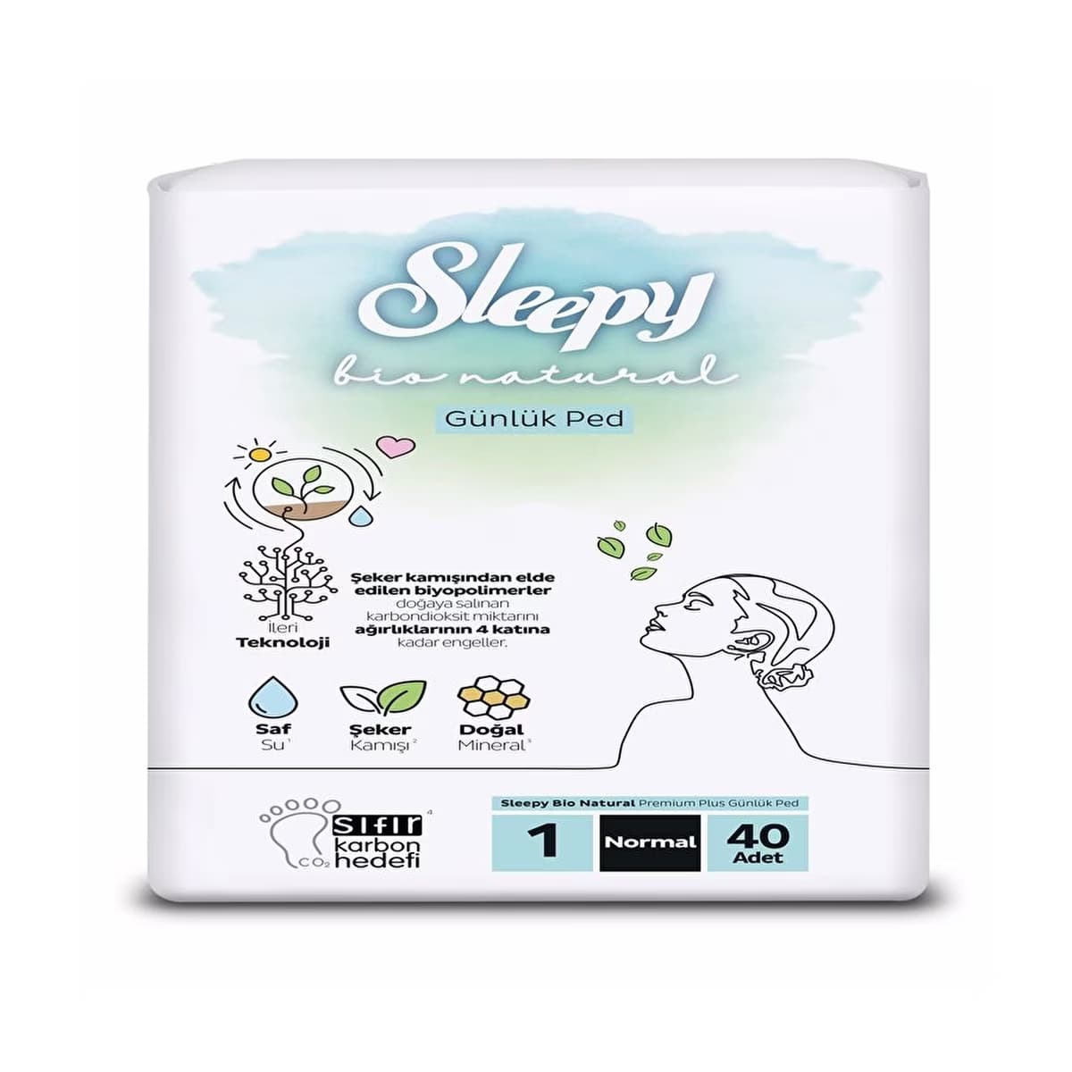 Sleepy Bio Günlük (Boy 1) Süper Normal Ped 40'lı - Gratis