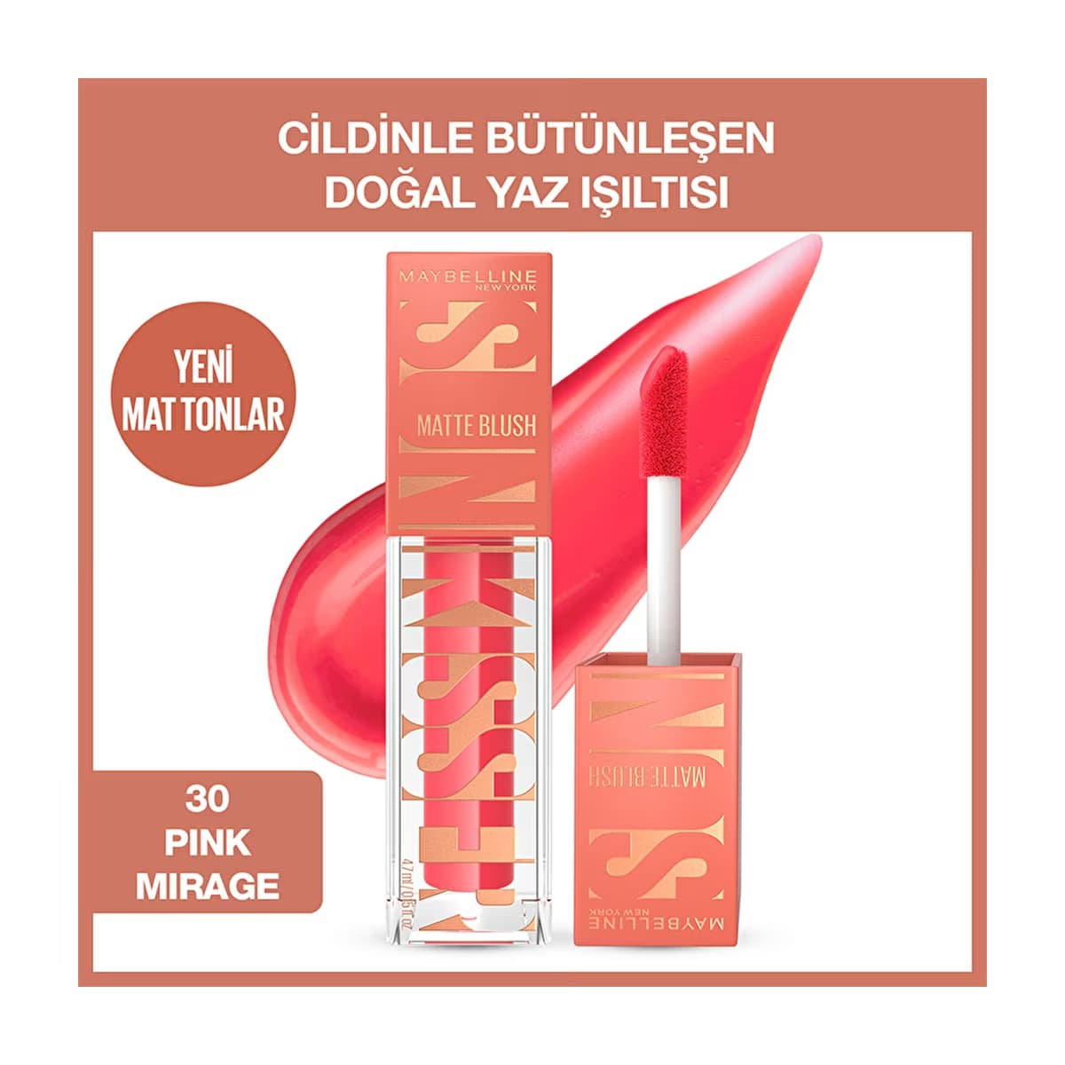 Maybelline New York Sunkisser Hazy Matte Likit Allık 30 Pink Mirage - Gratis