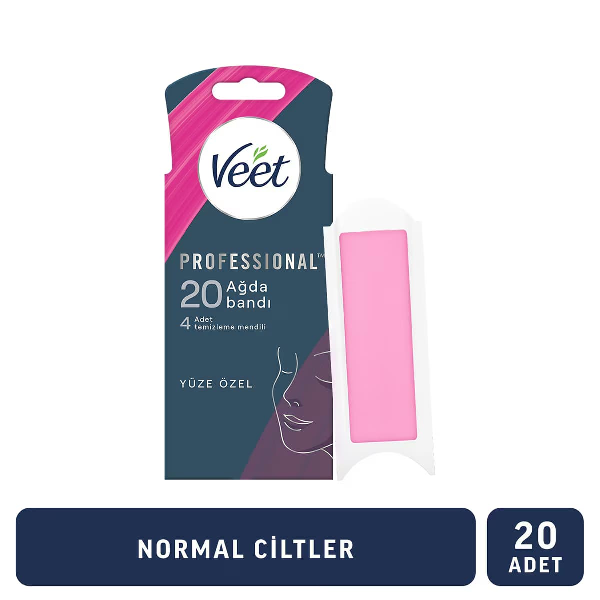 Veet Yüz Bölgesi Ağda Bandı 20'li Normal Ciltler İçin
