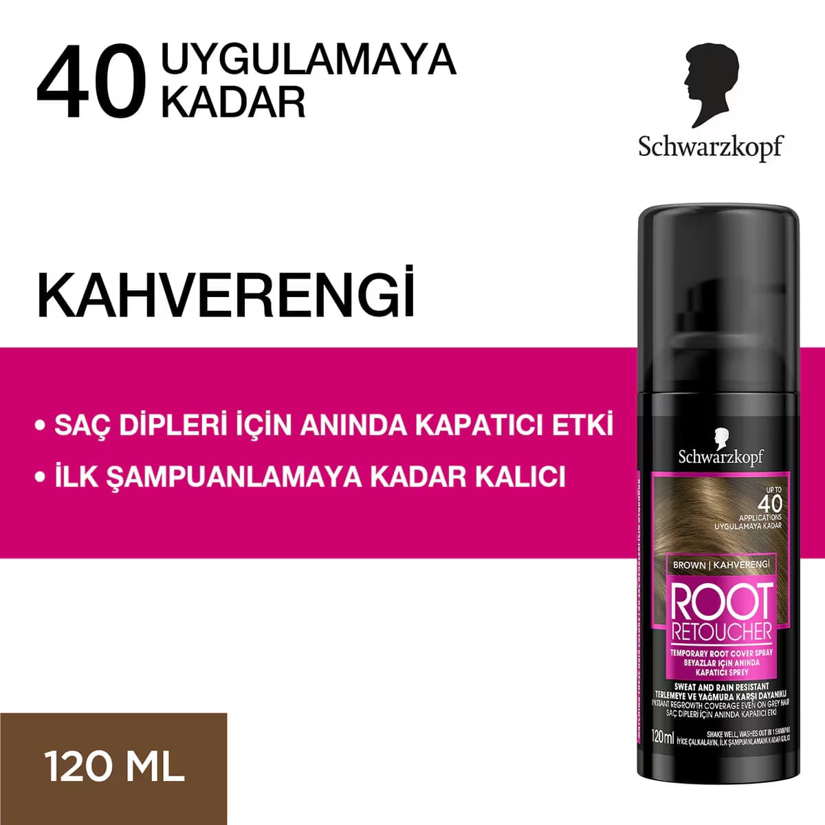 Schwarzkopf Root Retoucher Sprey Boya Kahverengi 120 ml