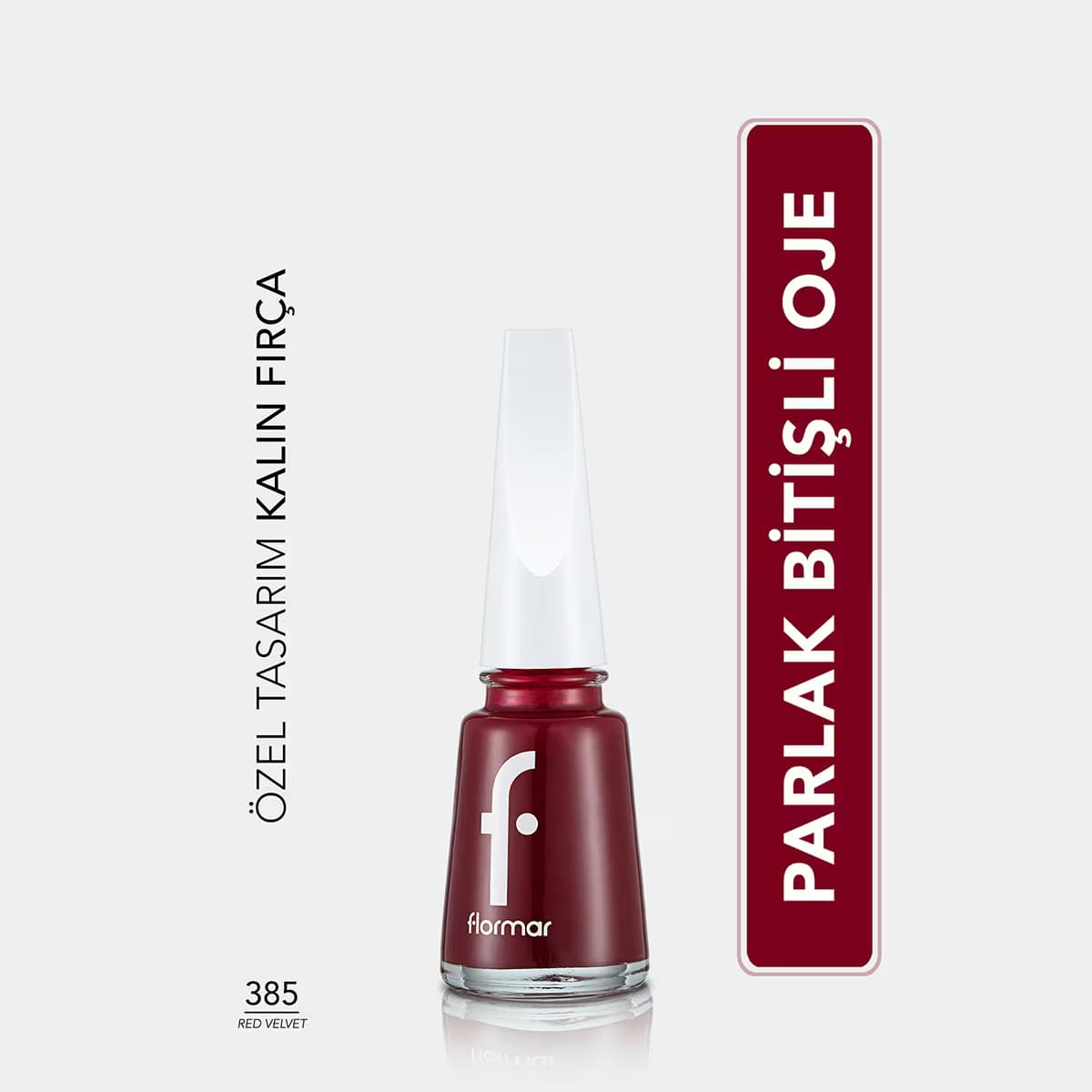 Flormar Nail Enamel Yoğun Pigmentli Parlak Oje No: 385 Red Velvet