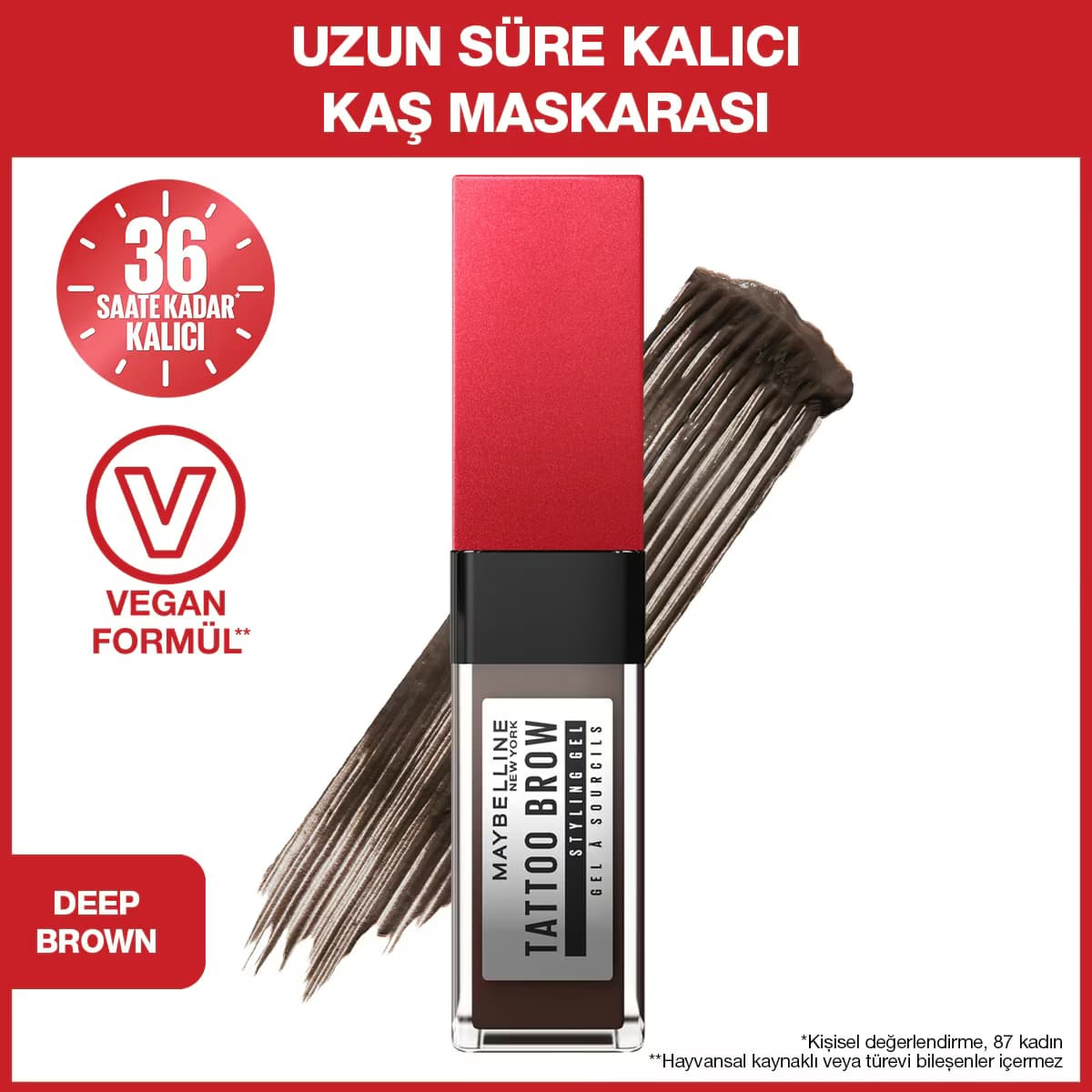 Maybelline New York Tattoo Brow 36H Styling Gel 260 Deep Brown