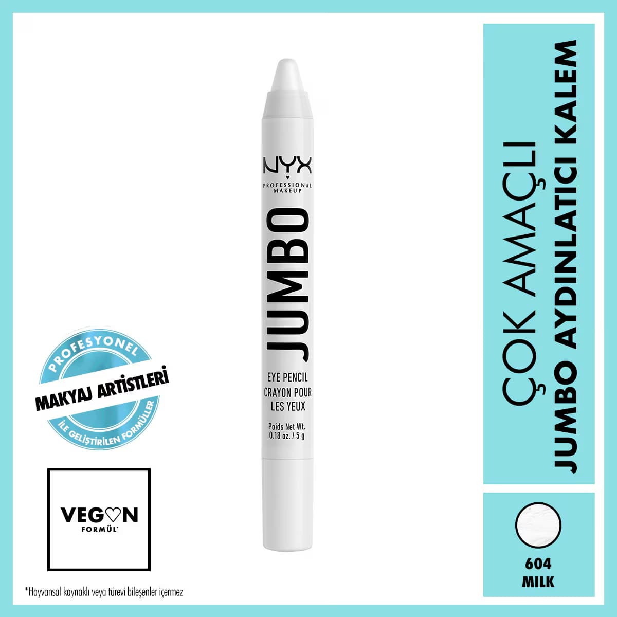 Nyx Professional Makeup Jumbo Eye Pencil Çok Amaçlı Aydınlatıcı Kalem 604 Milk